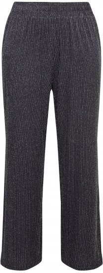 Ulla Popken Sparkling Pinstripe Elastic Waist Pants Black - Jeans & Hosen in Großen Größen – Plus Size - 
