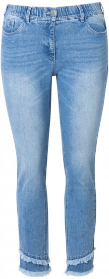 Ulla Popken Double Fringe Hem Stretch Fit Jeans Light Blue Denim - Jeans & Hosen in Großen Größen – Plus Size - 
