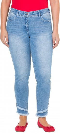 Ulla Popken Double Fringe Hem Stretch Fit Jeans Light Blue Denim - Jeans & Hosen in Großen Größen – Plus Size - 
