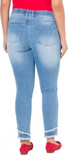 Ulla Popken Double Fringe Hem Stretch Fit Jeans Light Blue Denim - Jeans & Hosen in Großen Größen – Plus Size - 