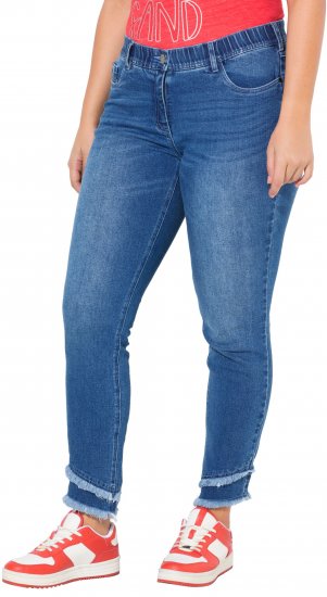 Ulla Popken Double Fringe Hem Stretch Fit Jeans Denim Blue - Jeans & Hosen in Großen Größen – Plus Size - 