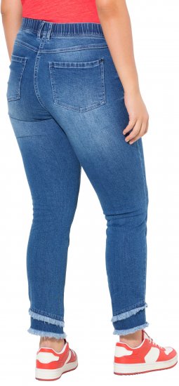Ulla Popken Double Fringe Hem Stretch Fit Jeans Denim Blue - Jeans & Hosen in Großen Größen – Plus Size - 