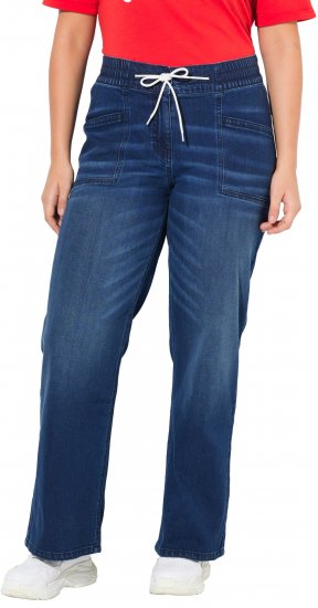 Ulla Popken Patch Pocket Elastic Waist Jeans Denim Blue - Jeans & Hosen in Großen Größen – Plus Size - 