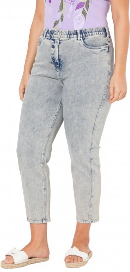 Ulla Popken Tapered Leg Mom Jeans Blue Denim - Jeans & Hosen in Großen Größen – Plus Size - 