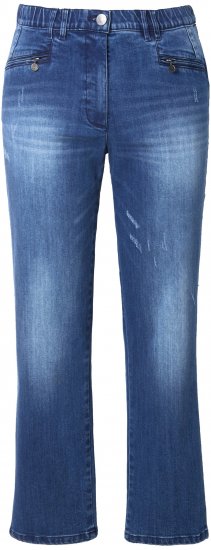 Ulla Popken Tapered Leg Lightly Distressed Jeans Denim Blue - Jeans & Hosen in Großen Größen – Plus Size - 