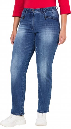 Ulla Popken Tapered Leg Lightly Distressed Jeans Denim Blue - Jeans & Hosen in Großen Größen – Plus Size - 