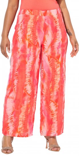 Ulla Popken Feather Batik Print Layered Chiffon Pants - Jeans & Hosen in Großen Größen – Plus Size - 