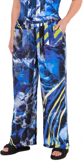 Ulla Popken Blue Stroke Wide Leg Palazzo Pants - Jeans & Hosen in Großen Größen – Plus Size - 