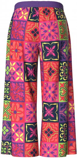 Ulla Popken Tile Print Wide Leg Palazzo Pants Purple - Jeans & Hosen in Großen Größen – Plus Size - 