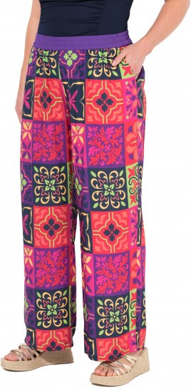 Ulla Popken Tile Print Wide Leg Palazzo Pants Purple - Jeans & Hosen in Großen Größen – Plus Size - 