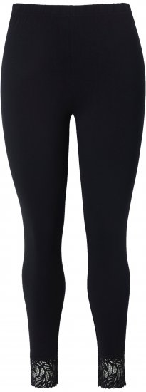 Ulla Popken Lace Trim Leggings Black - Jeans & Hosen in Großen Größen – Plus Size - 
