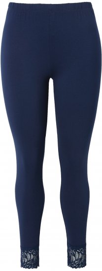 Ulla Popken Lace Trim Leggings Navy - Jeans & Hosen in Großen Größen – Plus Size - 
