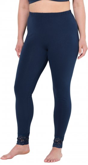 Ulla Popken Lace Trim Leggings Navy - Jeans & Hosen in Großen Größen – Plus Size - 