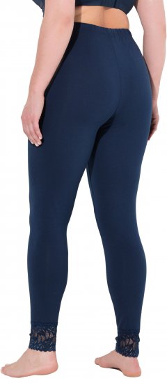 Ulla Popken Lace Trim Leggings Navy - Jeans & Hosen in Großen Größen – Plus Size - 
