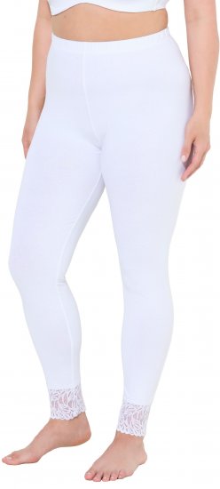 Ulla Popken Lace Trim Leggings White - Jeans & Hosen in Großen Größen – Plus Size - 