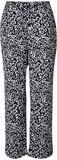 Ulla Popken Leopard Print Elastic Waist Pants Black - Jeans & Hosen in Großen Größen – Plus Size - 