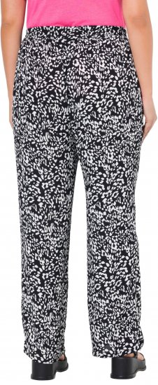 Ulla Popken Leopard Print Elastic Waist Pants Black - Jeans & Hosen in Großen Größen – Plus Size - 