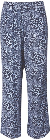 Ulla Popken Patch Print Elastic Waist Pants Navy - Jeans & Hosen in Großen Größen – Plus Size - 