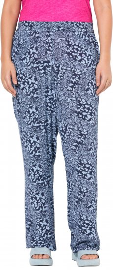 Ulla Popken Patch Print Elastic Waist Pants Navy - Jeans & Hosen in Großen Größen – Plus Size - 