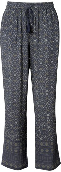 Ulla Popken Geometric Print Elastic Waist Pants Navy - Jeans & Hosen in Großen Größen – Plus Size - 