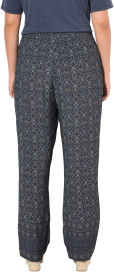 Ulla Popken Geometric Print Elastic Waist Pants Navy - Jeans & Hosen in Großen Größen – Plus Size - 