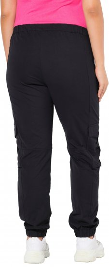 Ulla Popken Elastic Hem Stretch Fit Cargo Pants Black - Jeans & Hosen in Großen Größen – Plus Size - 