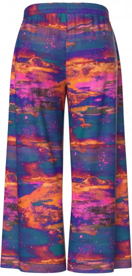 Ulla Popken Abstract Sunset Elastic Waist Palazzo Pants Orange - Jeans & Hosen in Großen Größen – Plus Size - 