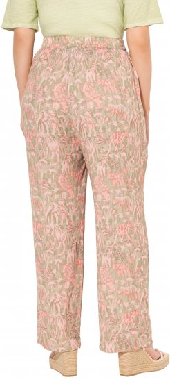 Ulla Popken Safari Print Elastic Waist Pants Green - Jeans & Hosen in Großen Größen – Plus Size - 