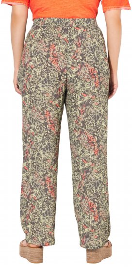 Ulla Popken Crocodile Print Elastic Waist Pants Olive Grey - Jeans & Hosen in Großen Größen – Plus Size - 