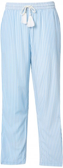 Ulla Popken Seersucker Elastic Waist Pants Blue - Jeans & Hosen in Großen Größen – Plus Size - 
