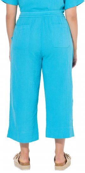Ulla Popken Muslin Elastic Waist Culottes Blue - Jeans & Hosen in Großen Größen – Plus Size - 