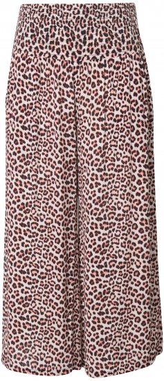Ulla Popken Rose Wide Leg Elastic Waist Leopard Pattern Culottes White - Jeans & Hosen in Großen Größen – Plus Size - 
