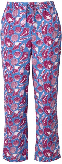 Ulla Popken Seashell Print Elastic Waist Pants Blue - Jeans & Hosen in Großen Größen – Plus Size - 