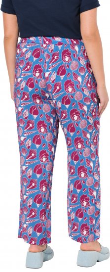 Ulla Popken Seashell Print Elastic Waist Pants Blue - Jeans & Hosen in Großen Größen – Plus Size - 