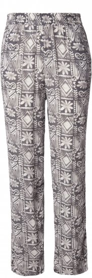 Ulla Popken Mosaic Print Elastic Waist Pants Black - Jeans & Hosen in Großen Größen – Plus Size - 