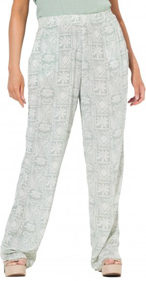 Ulla Popken Animal Print Elastic Waist Pants White - Jeans & Hosen in Großen Größen – Plus Size - 