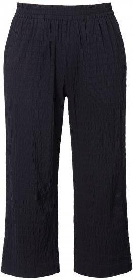 Ulla Popken Textured Elastic Waist Cropped Pants Black - Jeans & Hosen in Großen Größen – Plus Size - 