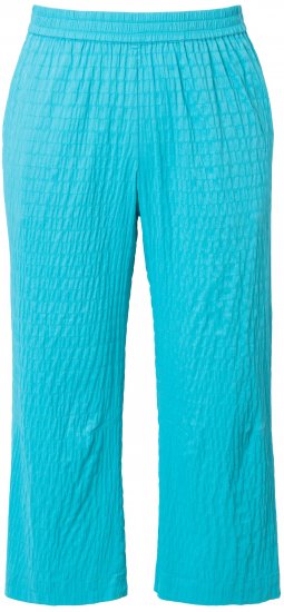 Ulla Popken Textured Elastic Waist Cropped Pants Deep Aqua - Jeans & Hosen in Großen Größen – Plus Size - 