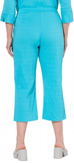 Ulla Popken Textured Elastic Waist Cropped Pants Deep Aqua - Jeans & Hosen in Großen Größen – Plus Size - 