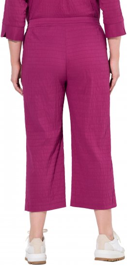 Ulla Popken Textured Elastic Waist Cropped Pants Magnolia Red - Jeans & Hosen in Großen Größen – Plus Size - 