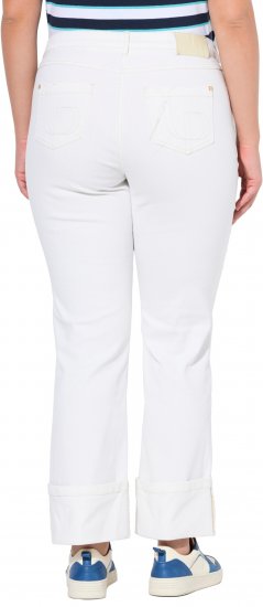 Ulla Popken Mary Wide Leg Turn Up Hem Comfy Waistband Jeans Snow White - Jeans & Hosen in Großen Größen – Plus Size - 