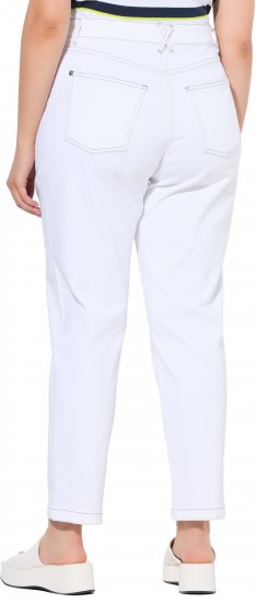 Ulla Popken Used Look 5 Pocket Comfy Waistband Mom Jeans Snow White - Jeans & Hosen in Großen Größen – Plus Size - 