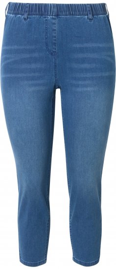 Ulla Popken Cropped Denim Look Stretch Fit Leggings Light Blue Denim - Jeans & Hosen in Großen Größen – Plus Size - 