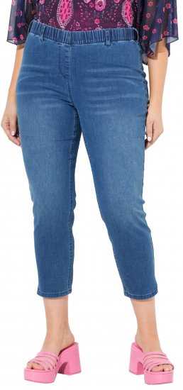 Ulla Popken Cropped Denim Look Stretch Fit Leggings Light Blue Denim - Jeans & Hosen in Großen Größen – Plus Size - 