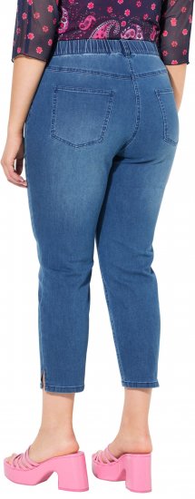 Ulla Popken Cropped Denim Look Stretch Fit Leggings Light Blue Denim - Jeans & Hosen in Großen Größen – Plus Size - 