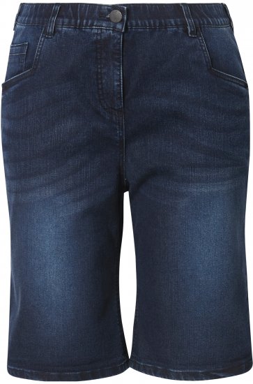 Ulla Popken Denim Wide Leg Elastic Waist Bermuda Shorts Denim Blue - Jeans & Hosen in Großen Größen – Plus Size - 