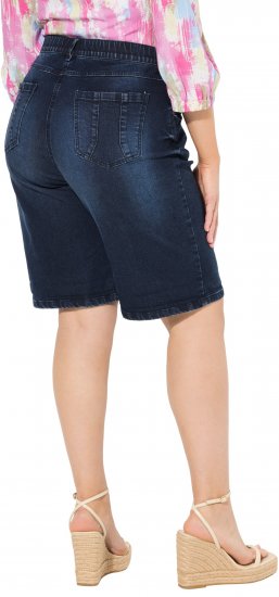 Ulla Popken Denim Wide Leg Elastic Waist Bermuda Shorts Denim Blue - Jeans & Hosen in Großen Größen – Plus Size - 