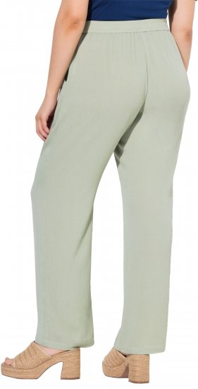 Ulla Popken Elastic Waist Crepe Pants Light Moss Green - Jeans & Hosen in Großen Größen – Plus Size - 