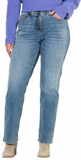 Ulla Popken Bow Embroidery Stretch Fit Jeans Blue Denim - Jeans & Hosen in Großen Größen – Plus Size - 