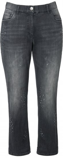 Ulla Popken Rivet Detail Stretch Fit Boyfriend Jeans Black - Jeans & Hosen in Großen Größen – Plus Size - 